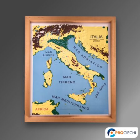 Italia fisica a colori con cornice