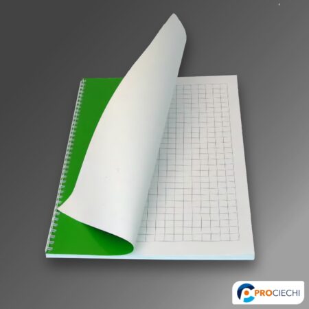 Quaderno a quadretti in rilievo per scrittura in nero
